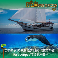 印尼西巴布亞四王島Raja Ampat船宿12天11晚（深潛套餐）